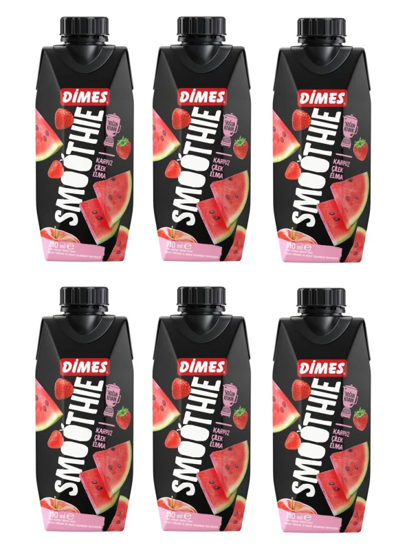 Dimes Smoothie Karpuz Çilek Elma 310 Ml X 6 Adet