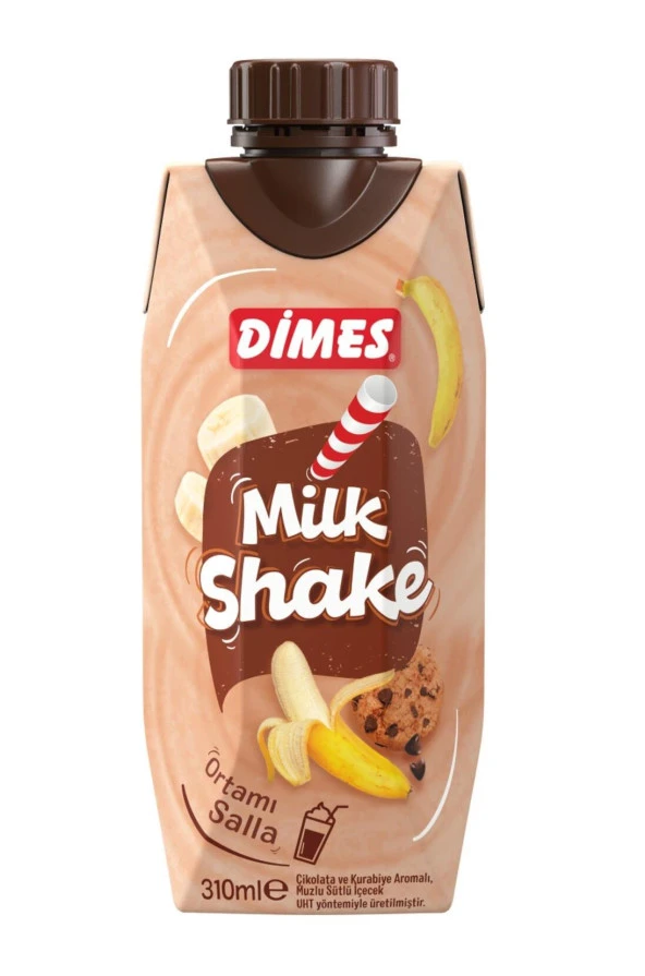 Dimes Milkshake Çikolata Ve Kurabiye Aromalı Muzlu 310 Ml
