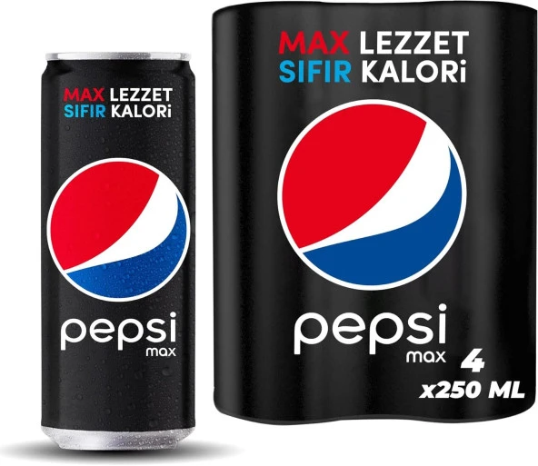 Pepsi Max Şekersiz Kola 250 Ml X 4 Adet