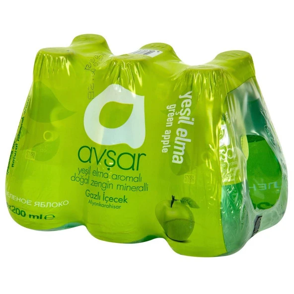 Avşar Yeşil Elma Aromalı Maden Suyu 200 Ml X 6 Adet