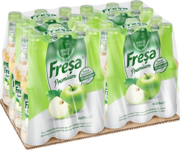 Freşa Premium Yeşil Elmalı Vitaminli Maden Suyu 250 Ml X 24 Adet