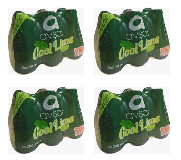 Avşar Cool Lime Nane Limon Aromalı Maden Suyu 200 Ml X 24 Adet