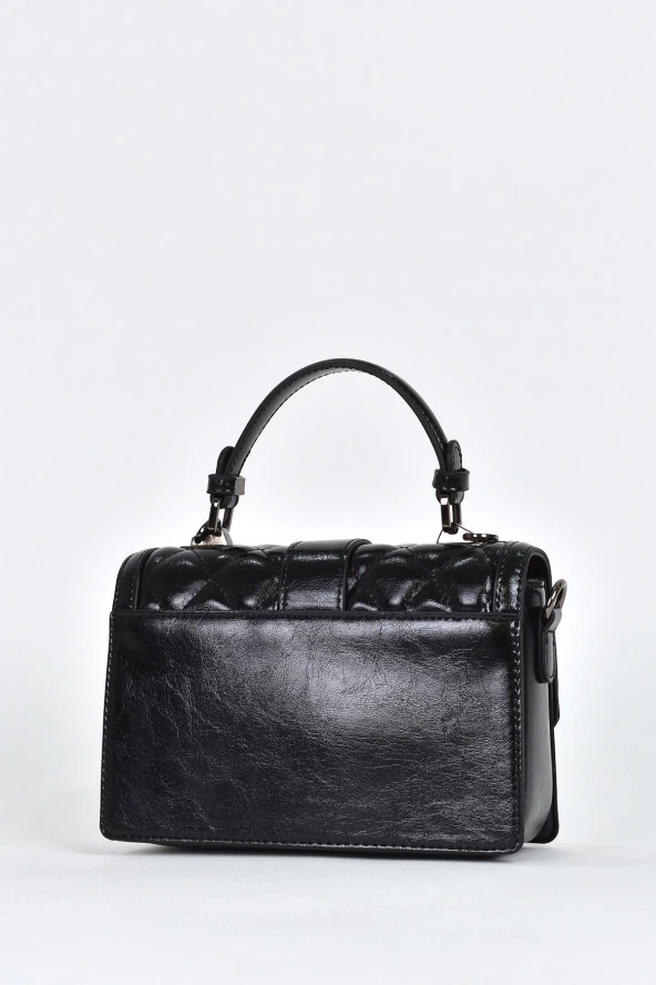 Elatae Kadın Omuz Askılı Taşlı Abiye Günlük El Çantası Siyah 17572 - Resim 5