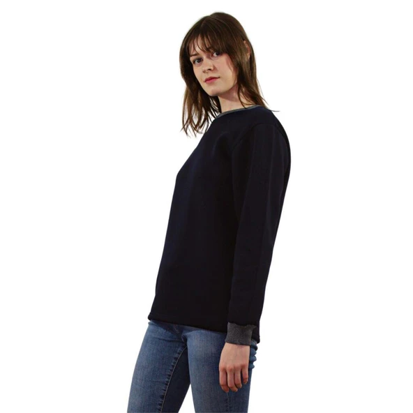 Persmont ÜBS06K Lacivert Üç İplik Sıfır Yaka Sweat  S - Resim 3