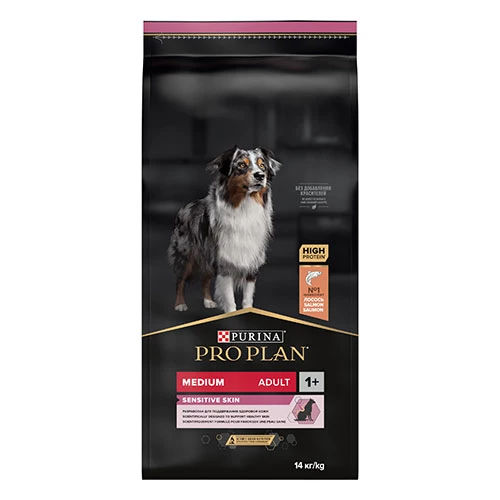 Pro Plan Medium Sensitive Skin Adult Somonlu Orta Irk Yetişkin Köpek Maması 14 Kg - Resim 2