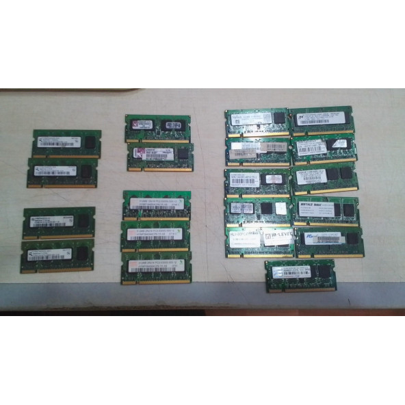 512MB DDR2 LAPTOP RAM ( SODIMM) 533/667 RESİMDEKİ MARKALARDA..ADET SATIŞIDIR.. - 2