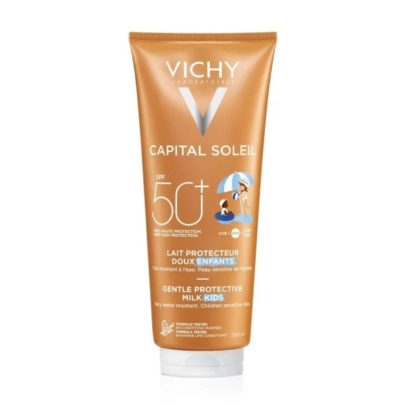 Vichy Capital Soleil Spf 50+ Çocuklar Için Yüz Ve Vücut Güneş Sütü 300 Ml- SKT:12M