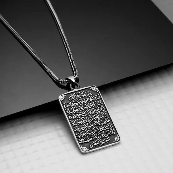 Himarry Gümüş Ayetel Kürsi Kolye - Resim 2