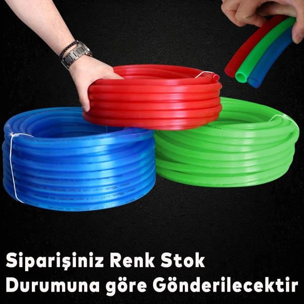 Bahçe Çeşme Su Hortumu İç Çap 1/2 Naturel Silikonlu Sulama Araç Yıkama Hortum 20 Metre - 4