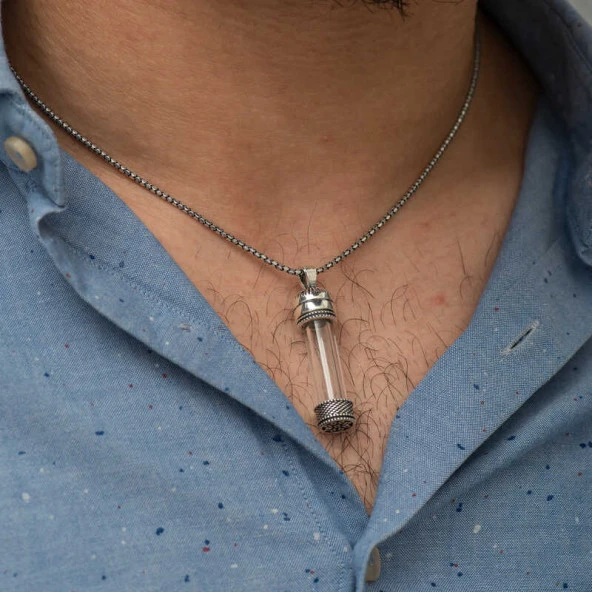 Himarry Gümüş İçi Açılabilen Muska Kabı Cevşen Kolye ürün görseli