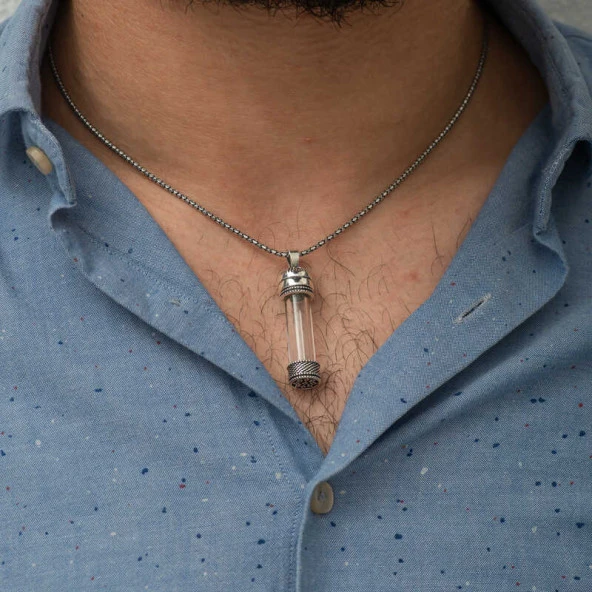 Himarry Gümüş İçi Açılabilen Muska Kabı Cevşen Kolye - Resim 2