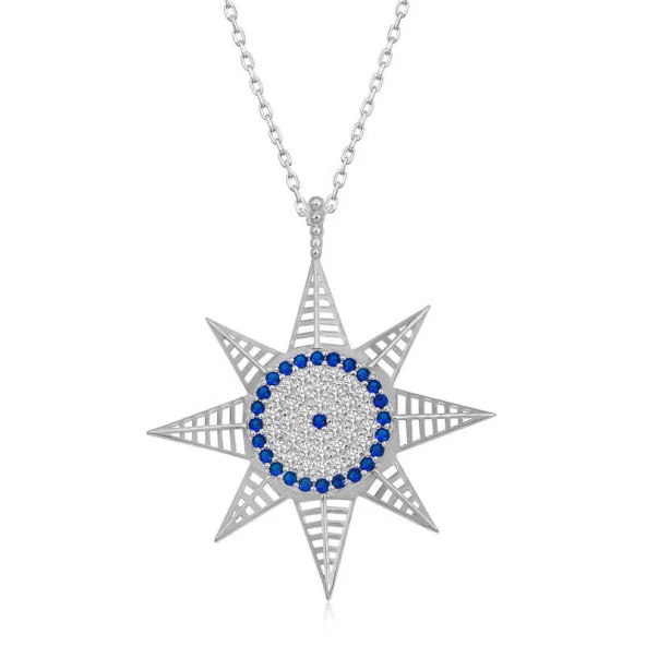 Himarry Gümüş Nazarlı Kutup Yıldızı Kadın Kolye ürün görseli 1