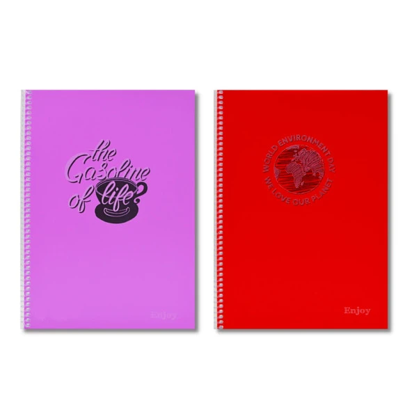 Sim Enjoy A4 96 Yaprak Plastik Kapak Spiralli Defter Çizgili - Resim 5