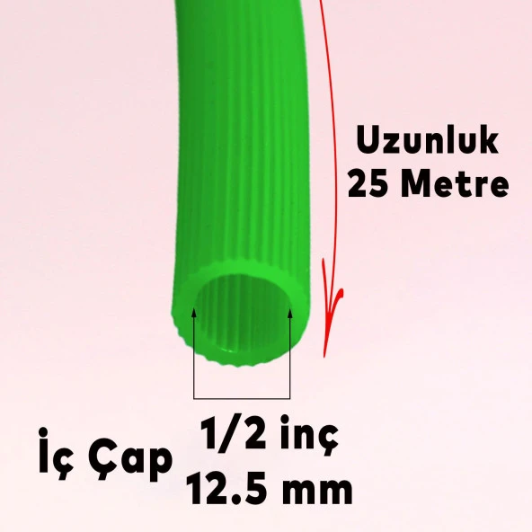 Bahçe Çeşme Su Hortumu İç Çap 1/2 Naturel Silikonlu Sulama Araç Yıkama Hortum 25 Metre - 3