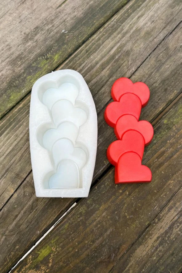 Kalp Sütun Tekli Silikon Mum Kalıbı - 2