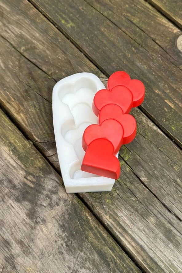 Kalp Sütun Tekli Silikon Mum Kalıbı - 3