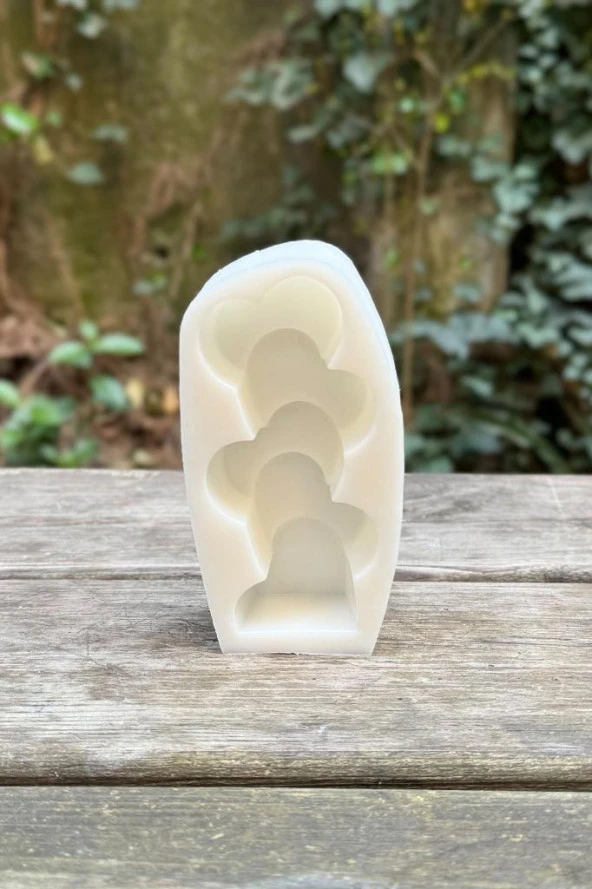 Kalp Sütun Tekli Silikon Mum Kalıbı - 5