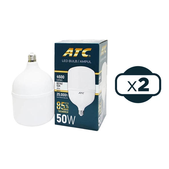 ATC Led Bulb Ampul 50 W Beyaz Işık 2 li - 2
