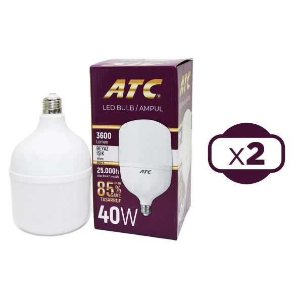 ATC Led Bulb Ampul 40 W Beyaz Işık 2 li