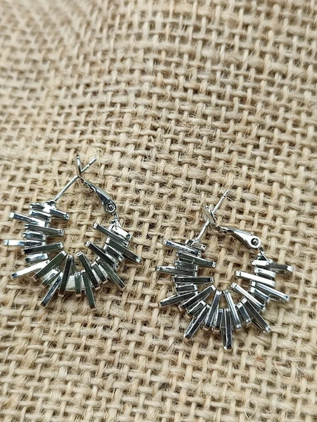 Kırçıllı Model Kadın Küpe Beyaz Renk - 8