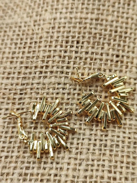 Kırçıllı Model Kadın Küpe Altın Renk - 3