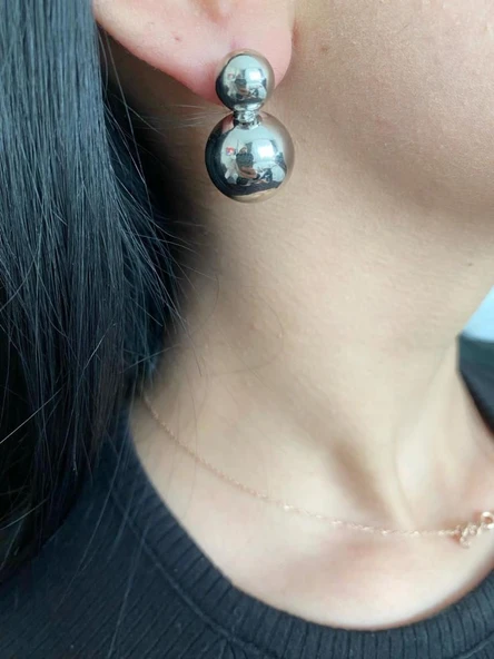 Baloncuk Model Kadın Küpe Beyaz Renk - 2