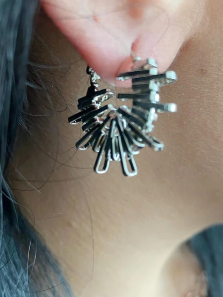 Kırçıllı Model Kadın Küpe Beyaz Renk - 3