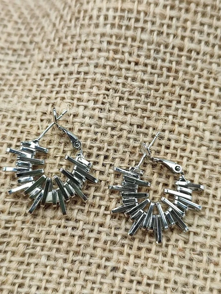 Kırçıllı Model Kadın Küpe Beyaz Renk - 5