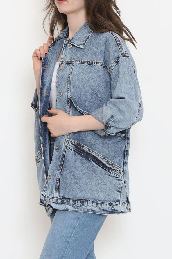 Oversize Kot Ceket Buzmavi1 - 10002.1778. - 5