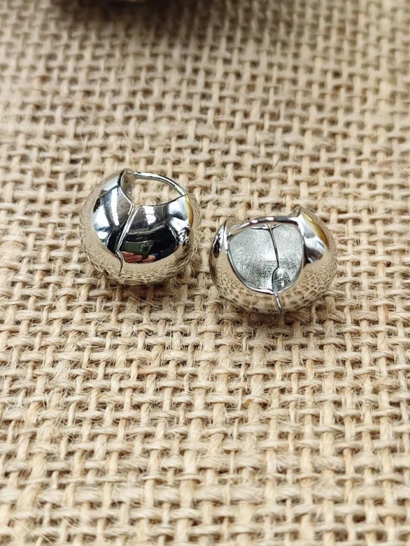 Tombul Model Kadın Küpe Beyaz Renk - 2