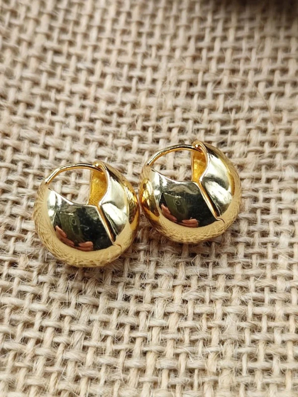 Tombul Model Kadın Küpe Altın Renk - 4