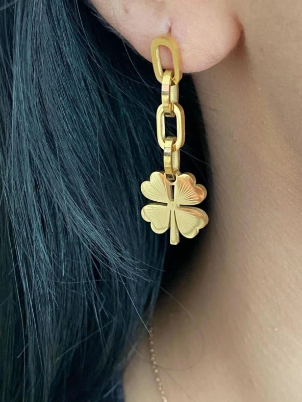 Dört Kalpli Yonca Model Kadın Küpe - 2