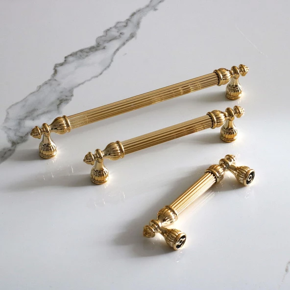 Şah Kulp 320 mm Gold Altın Metal Mobilya Mutfak Dolabı Çekmece Dolap Kulpları Kapak Kulpu Kulbu - 4