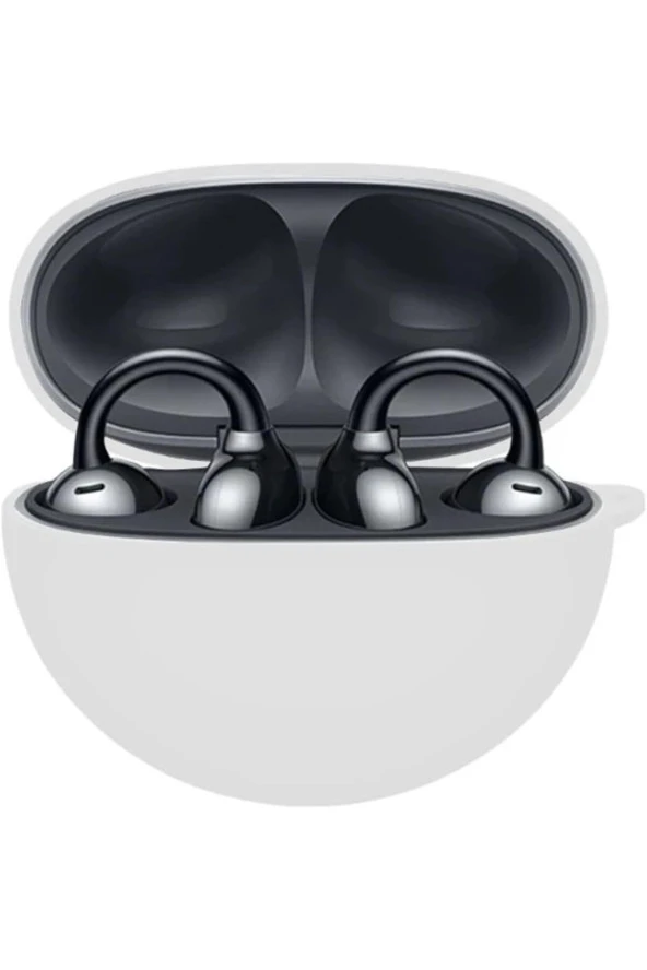 HUAWEI FreeClip ile uyumlu Kulaklık Kılıf Darbe Koruma Toz ve Kirden Koruyan Kılıf Siyah - Resim 4