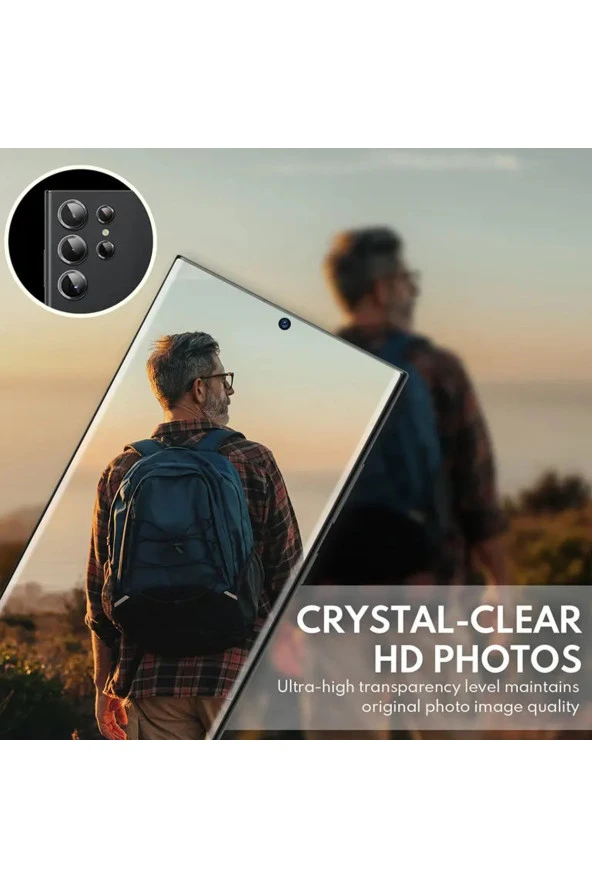 Galaxy S24 ile uyumlu Kamera Lens Koruma Görüş Açısını Bozmaz Yüksek çözünürlük Premium Advice Safir - Resim 3