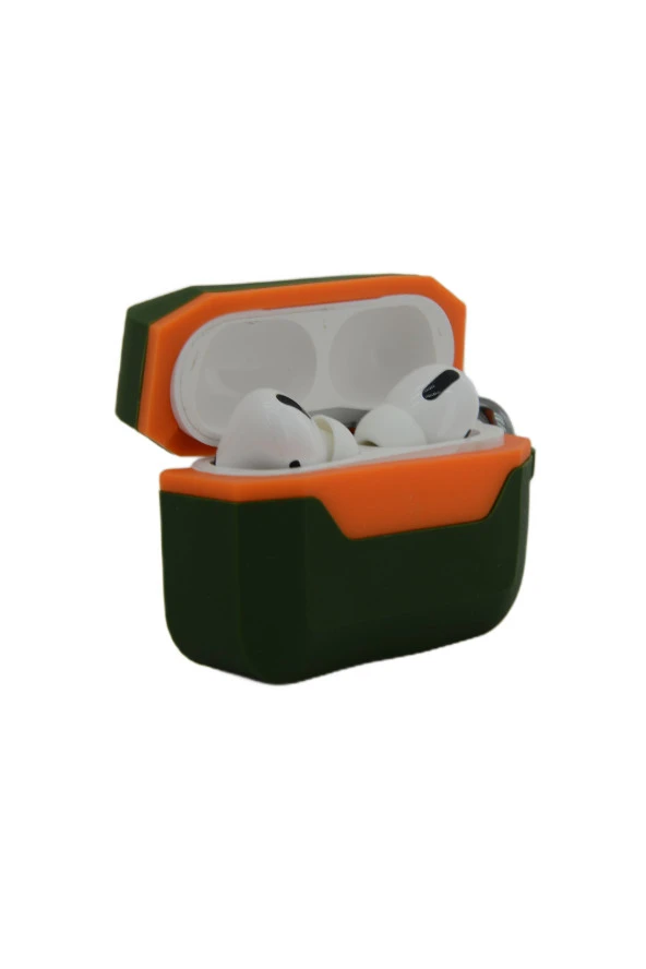 Airpods Pro 2.Nesil ile uyumlu Silikon Kılıf Double Color Chateau Toz ve Kirden Koruyan Kılıf ürün görseli