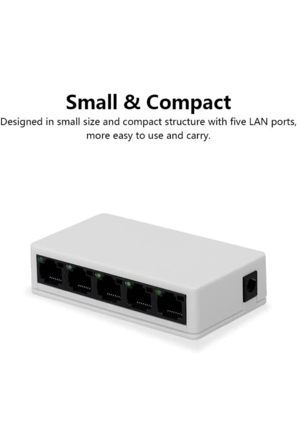 Ethernet 5 Port Switch Hub Network Ağ Anahtarı 10/100MBPS LV-SW05 - Resim 3