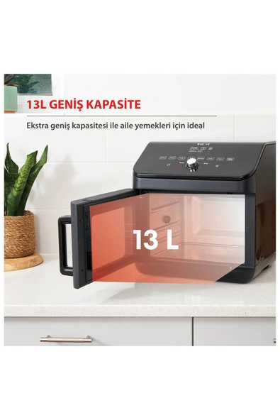 140-4101-01-eu 13 Litre 9 Programlı Yapışmaz Ve Yıkanabilir Aksesuarlı Air Fryer Fırın - 3