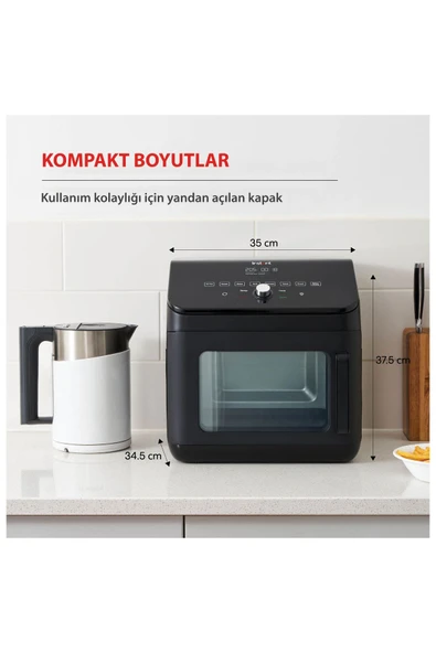 140-4101-01-eu 13 Litre 9 Programlı Yapışmaz Ve Yıkanabilir Aksesuarlı Air Fryer Fırın - 4