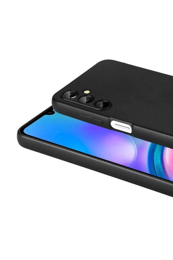 Galaxy A05S ile uyumlu Kılıf Z- Premier Silikon Soft Pürüzsüz Yüzey Kapak Siya - Resim 2