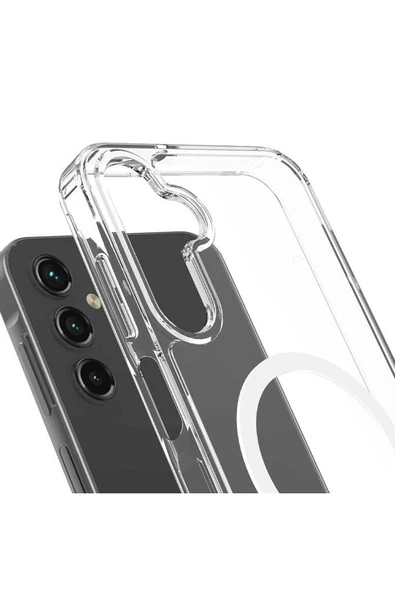 Samsung Galaxy S24 Ile Uyumlu Kılıf Wireless Şarj Özellikli Magsafe Ile Uyumlu Şeffaf Kılıf - Resim 7