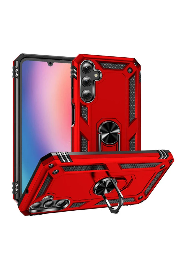 Samsung Galaxy A05S ile uyumlu Kılıf Z-Vega Shockproof Standlı Yüzük Tutuculu Mega Case Kapak