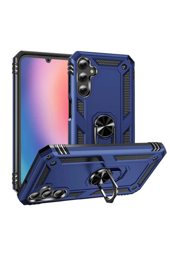 Samsung Galaxy A05S ile uyumlu Kılıf Z-Vega Shockproof Standlı Yüzük Tutuculu Mega Case Kapak
