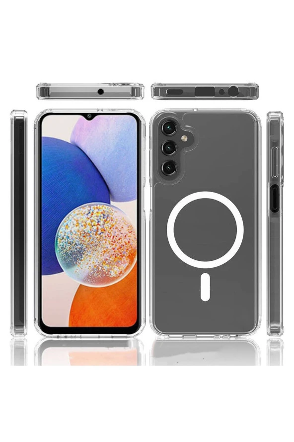 Samsung Galaxy S24 Ile Uyumlu Kılıf Wireless Şarj Özellikli Magsafe Ile Uyumlu Şeffaf Kılıf - Resim 3