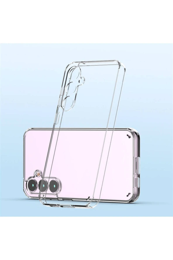 Galaxy S23 FE İle Uyumlu Kılıf Transparan Z-Coss Glass Elegance Tam Koruma Arka Kapak Şeffaf Renk - Resim 2