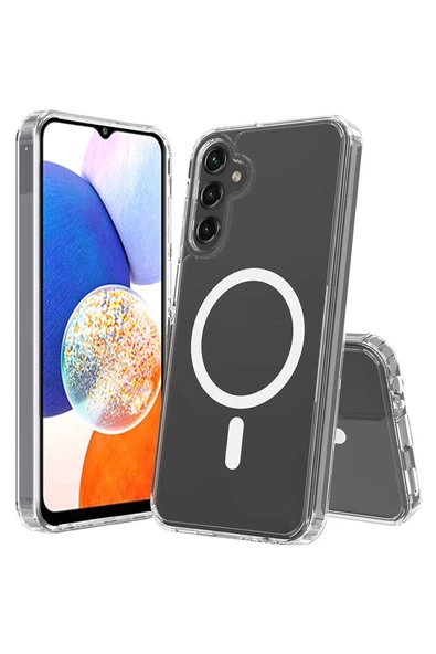 Samsung Galaxy S24 Ile Uyumlu Kılıf Wireless Şarj Özellikli Magsafe Ile Uyumlu Şeffaf Kılıf - Resim 5