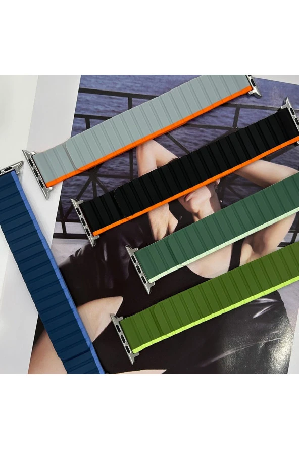 Apple Watch Ultra Ile Uyumlu 49mm Hafif Spor Kayış, Manyetik Toka Infatuation Spor Kayış - Resim 3