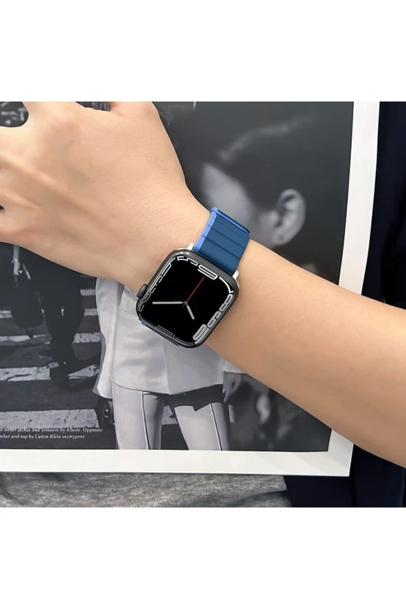 Apple Watch Ultra Ile Uyumlu 49mm Hafif Spor Kayış, Manyetik Toka Infatuation Spor Kayış - Resim 2