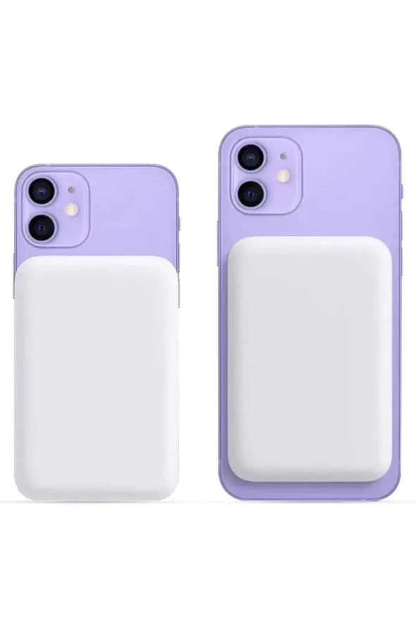 15W 10000 mAh Powerbank Magsafe Uyumlu Kablosuz Şarj Magnetic Güç Bankası Stand Olabilme Y133 - Resim 2