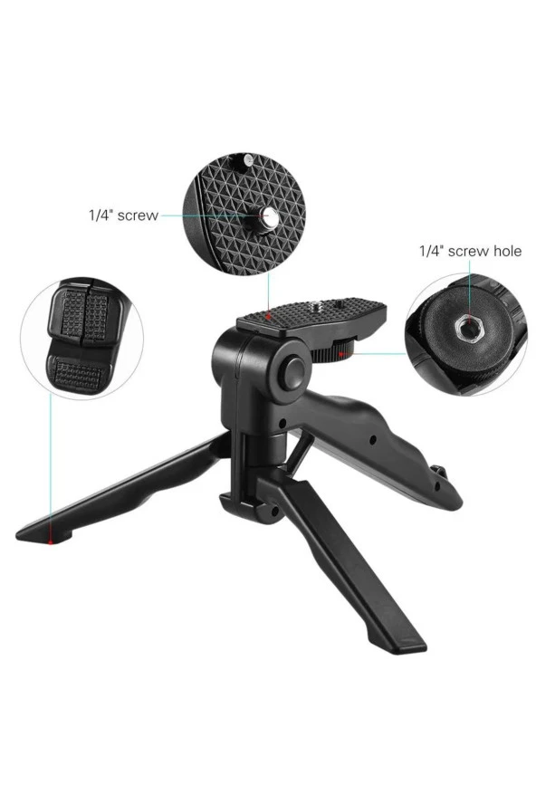 Tripod Modern Tasarım 3 Ayak Mini Kamera Tripodu Döner Başlık Telefon Tutucu Hafif K555 - 4